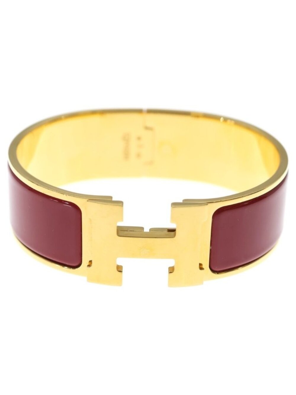 Hermes Clic H Clac GM Bangle Bracelet Gold Red